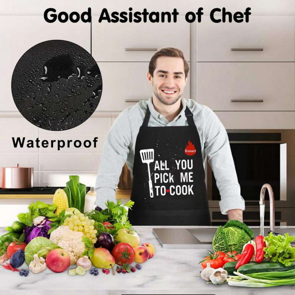 KITCHEPOOL Funny Apron for Men, Chef Aprons for Women with 3 Pockets - Mens  Gifts For Christmas - Adjustable Bid Kitchen Aprons for Chef, Cooking