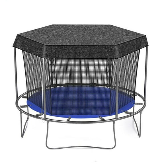 Trampoline Cover Round, 6/8 Poles 6 8 10 Feet 90% Sunblock Shade Cloth Black Trampoline Top Shade Cover Sun Shade Mesh Tarp for Outdoor Backyard Playground, Tear-Resistant, Foldable, Cover Only