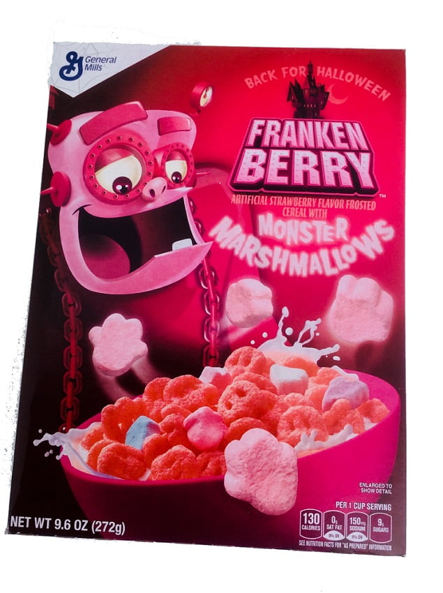 Frankenberry Strawberry Flavor Frosted Cereal with Monster Marshmallows 9.6 oz Box (Pack of 2