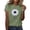 Army Green, variant on Staron Women's Printed T-Shirt Round Neck Short Sleeve Casual Loose Comfy Basic Top with High Elasticity, Pink XXL