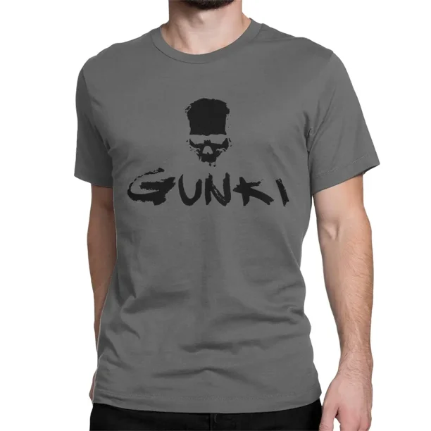 Camisetas divertidas de Gunki, camiseta de manga corta con cuello redondo, de algodón, tallas grandes, con el logo de Gunki, para pesca y pesca con caña, para hombres y mujeres.