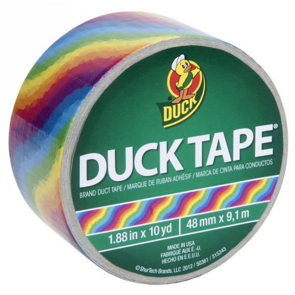 Duck Brand Printed Rainbow Duct Tape, 1.88 x 10 yd, Multi-Colored