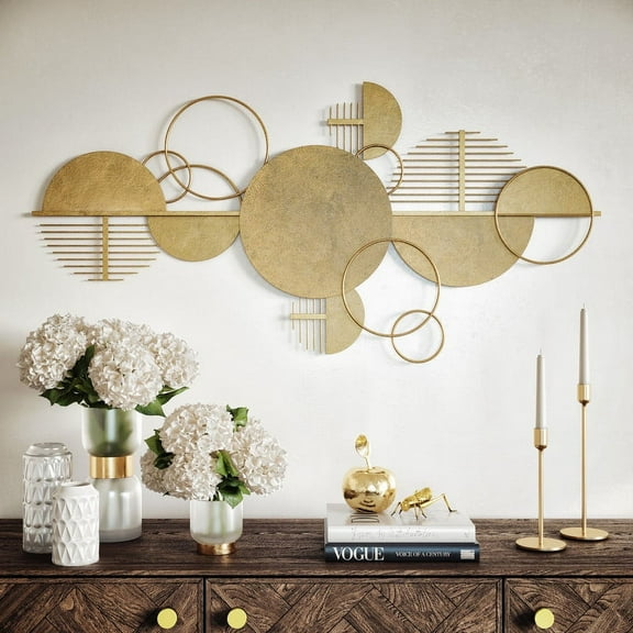 Lysandra Gold Abstract Metal Modern Wall Art