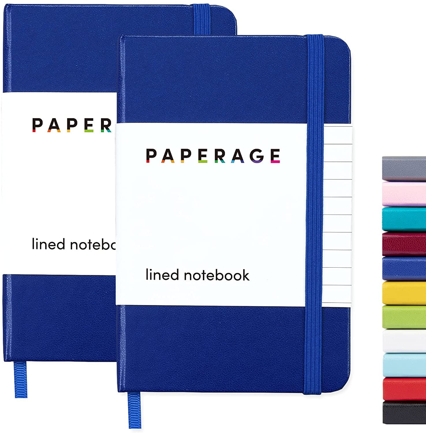 PAPERAGE Lined Pocket Journal, 2 Pack, (Navy), 160 Pages, 3.7” x 5.6