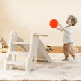 thumbnail image 4 of Bruce&Shark Toddler Slide, 3 in 1 Folding Baby Slide Climber Playset, Freestanding Slide with Long Slipping Slope, Basketball Hoop, Indoor and Outdoor Playground for Kids Boys & Girls Gift Present, 4 of 17