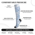 thumbnail image 3 of Lsque White Bule Glitter Pattern Sport Compression Socks for Men & Women 15-20 mmHg Knee High Nurse Pregnant Running Medical and Travel Athletic, 3 of 6