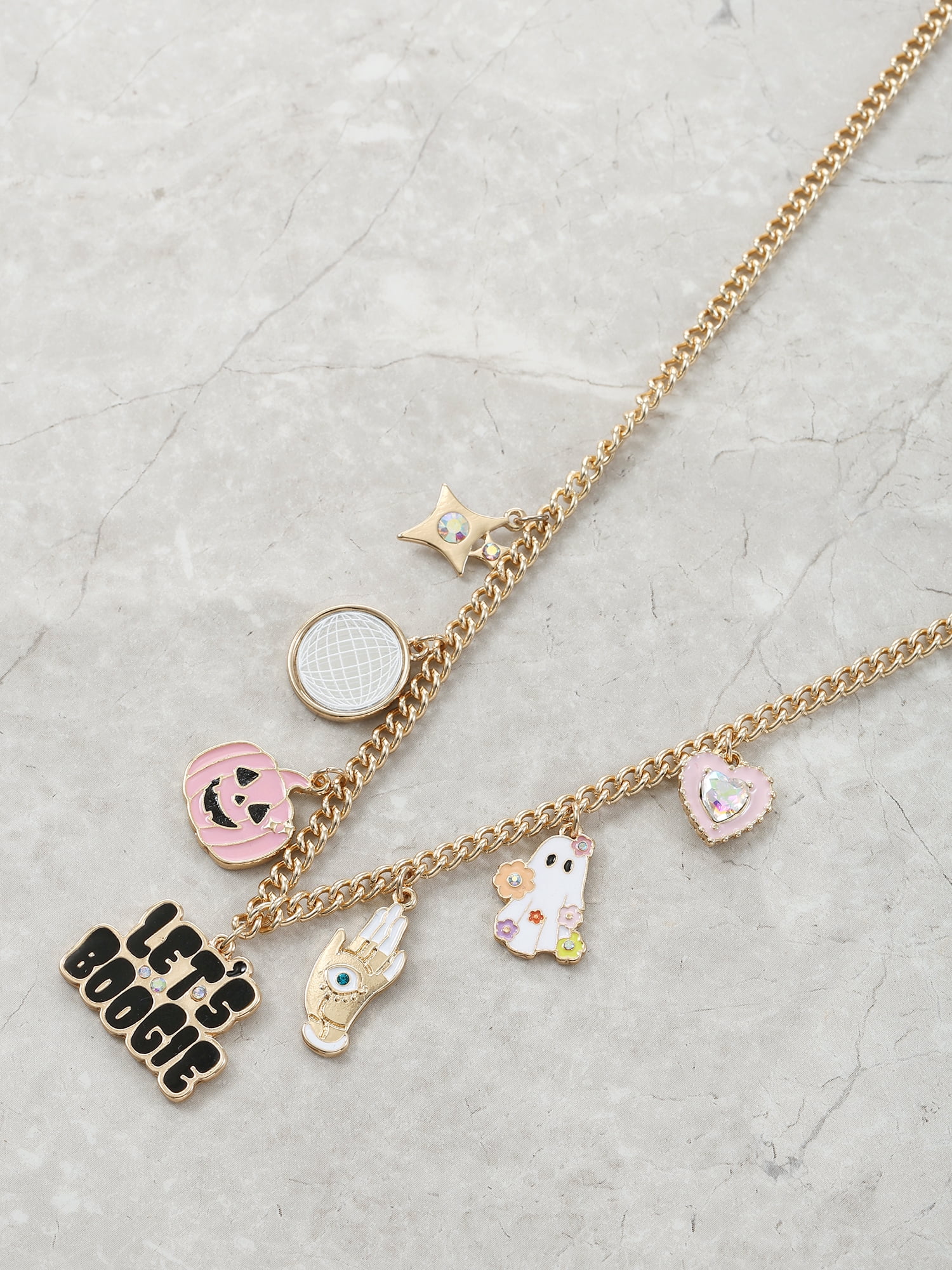 Way to Celebrate Halloween Goldtone Novelty Charm Necklace, 1 Piece