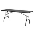 thumbnail image 1 of KFFKFF Table Pliante, Table Utilitaire Portative Robuste de 6 Pi à Plier en Deux, Table Rectangulaire en Plastique pour Intérieur et Extérieur avec Poignée Intégrée, pour Fête, Salle à Manger, Mariage, 1 of 8