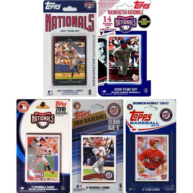 NATS513TS MLB Washington Nationals 5 Ensembles de Cartes à Collectionner sous Licence Différentes