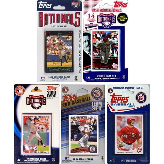 NATS513TS MLB Washington Nationals 5 Ensembles de Cartes à Collectionner sous Licence Différentes