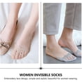 thumbnail image 6 of Ksopiavobs 4 Pairs No Show Liner Socks Invisible Boat Shoe Socks Heelless Sock Breathable Hidden Liner for Summer Women Slip On Sneakers (Black, Gray,Skin color,White), 6 of 7