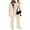 Beige, variant on Women's Fall Spring 2 Piece Blazer Outfits Business Casual Oversized Jacket Wide Leg Work Pants Dressy Suit Set
