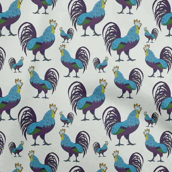 oneOone Georgette Viscose Lime Green Fabric Birds Rooster Dress Material Fabric Print Fabric By The Yard 42 Inch Wide