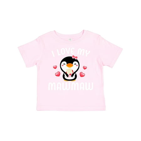 

Inktastic I Love My Mawmaw with Cute Penguin and Hearts Girls Toddler T-Shirt