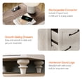 thumbnail image 5 of Antique White End Table with 2 Drawers, Wooden Side Table Nightstand with Charging Station for Living Room & Bedroom, 5 of 8
