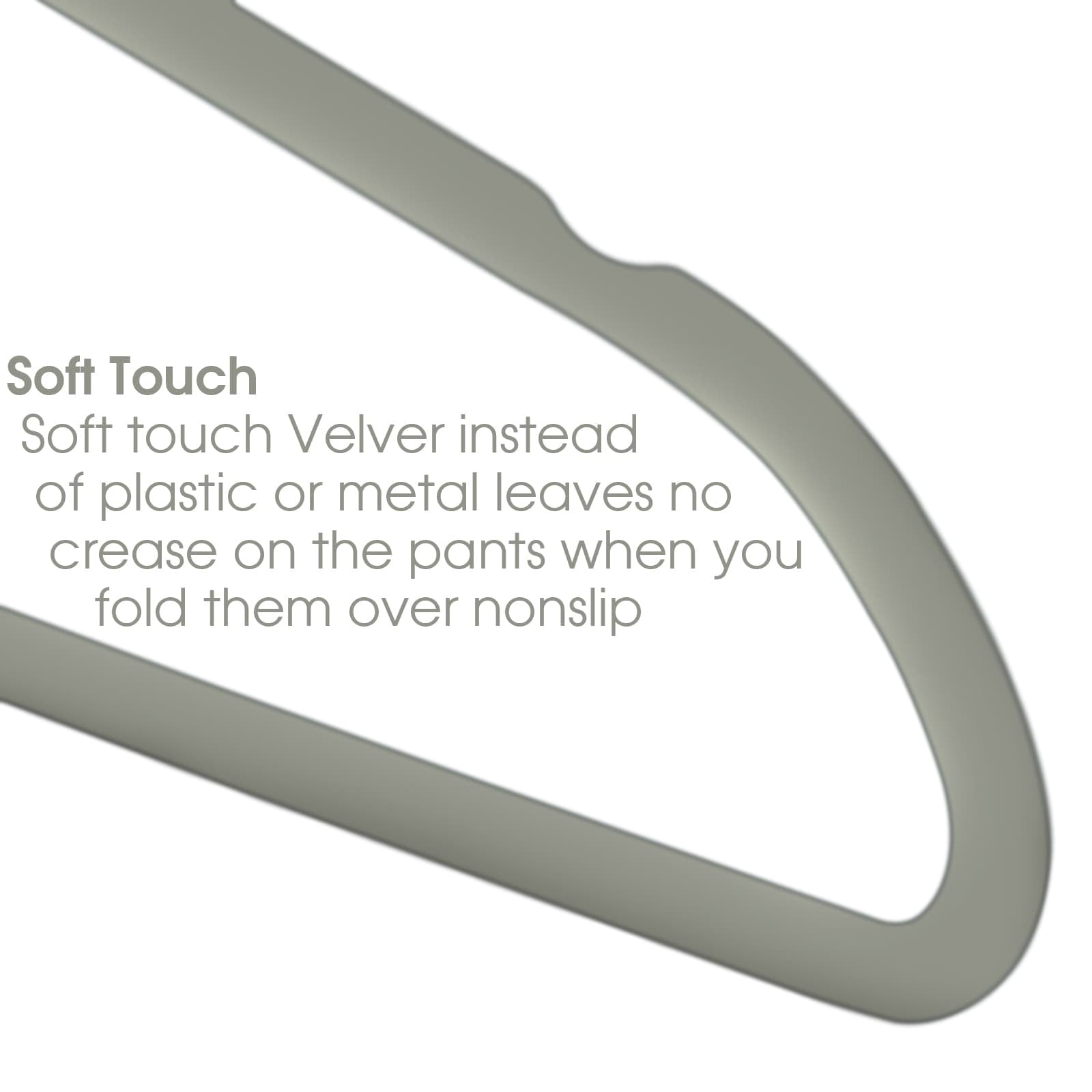 Elama Non Slip Velvet Clothing Hangers, 30 Pack, Gray