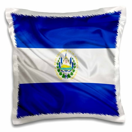 3dRose El Salvador Flag - Pillow Case, 16 by