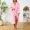 Pink, variant on Daiosportswear Women's Fleece Plaid Soft Fluffy Long Lounge Hooded Bathrobes Pink