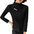 thumbnail image 6 of Ltctricy Women's Plus Size Thermal Shirts Fleece Warm Long Sleeve Turtleneck Base Layer Tops Soft Casual Undershirts(Black,Large), 6 of 6