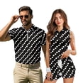 thumbnail image 2 of KUIFORTI Polka Dot Matching Golf Outfits for Couples, Quarter Zip Stand Collar His and Hers Golf Shirts & Women's Tennis Dress Set, Moisture Wicking Quick Dry Casual Sport Wear for Summer Vacation, 2 of 7