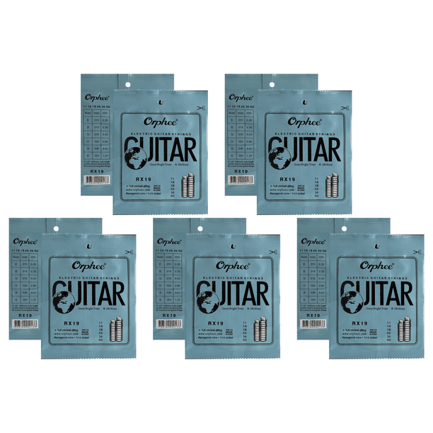 Juego Cuerdas para Guitarra Eléctrica Piezas Hexagonales Acero Al Carbono 6 (RX19)