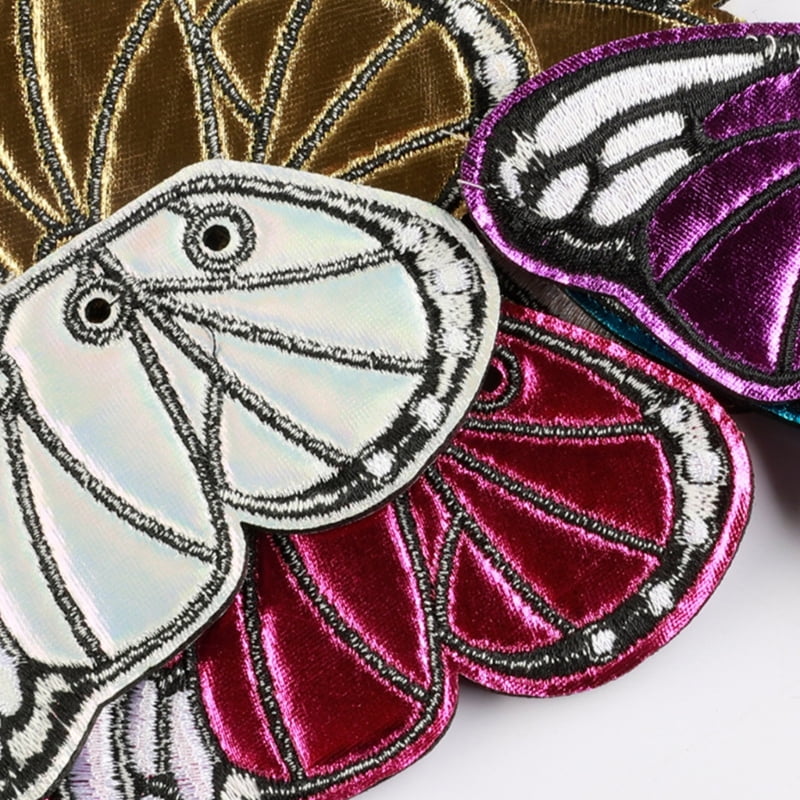 7 Pcs Cartoon Embroidered Patches Butterfly Wing Iron on/Sew On Patches Garment Accessories for Jeans Bag Hat