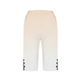 thumbnail image 4 of CQONEPT Women Color Block Capris Straight Leg Pant with Pockets Summer Beach Pants Side Slit Cropped Pant Beige M, 4 of 4