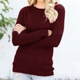thumbnail image 2 of GigrtiJin Womens Knitted Sweaters Long Sleeves Casual Round Neck Pollover Tops Solid Color Loose Comfy Blouse, 2 of 4
