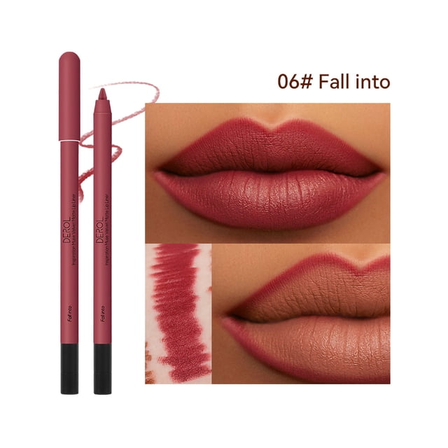 FcBaudy Rouge à Lèvres pour Femmes, Encre à Lèvres, Brillant à Lèvres Rouge à Lèvres Mat Crayon Contour des Lèvres Facile à Utiliser Teinte Haute Rouge à Lèvres Velours Mat Crayon Contour des Lèvres Crayon Contour des Lèvres