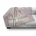 thumbnail image 3 of Once upon a Time Soft Flannel Fleece Blanket, Fairy Princess Castle on Sky Clouds Surreal Dream World Girls Story, Cozy Plush for Indoor and Outdoor Use, 60" x 80", Rose Cream Green, by Ambesonne, 3 of 6