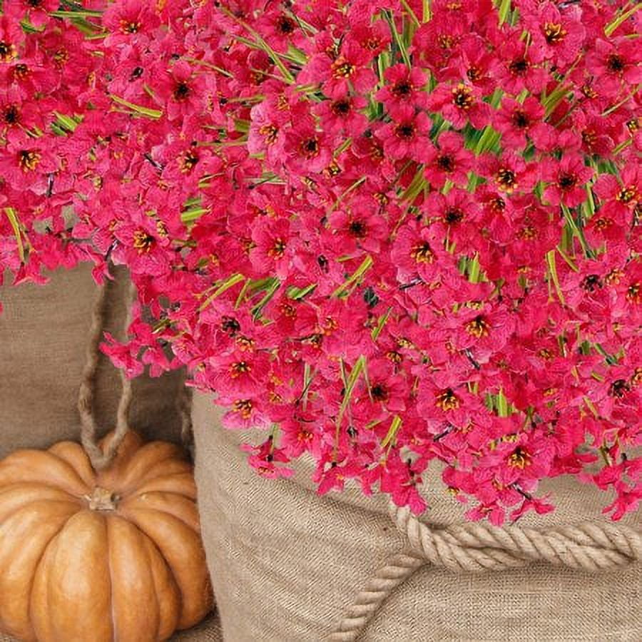 20 Bundles Artificial Outdoor Flowers UV Resistant Fake Flowers No Fade Faux Plastic Greenery Shrubs Garden Porch Window Box Decorating