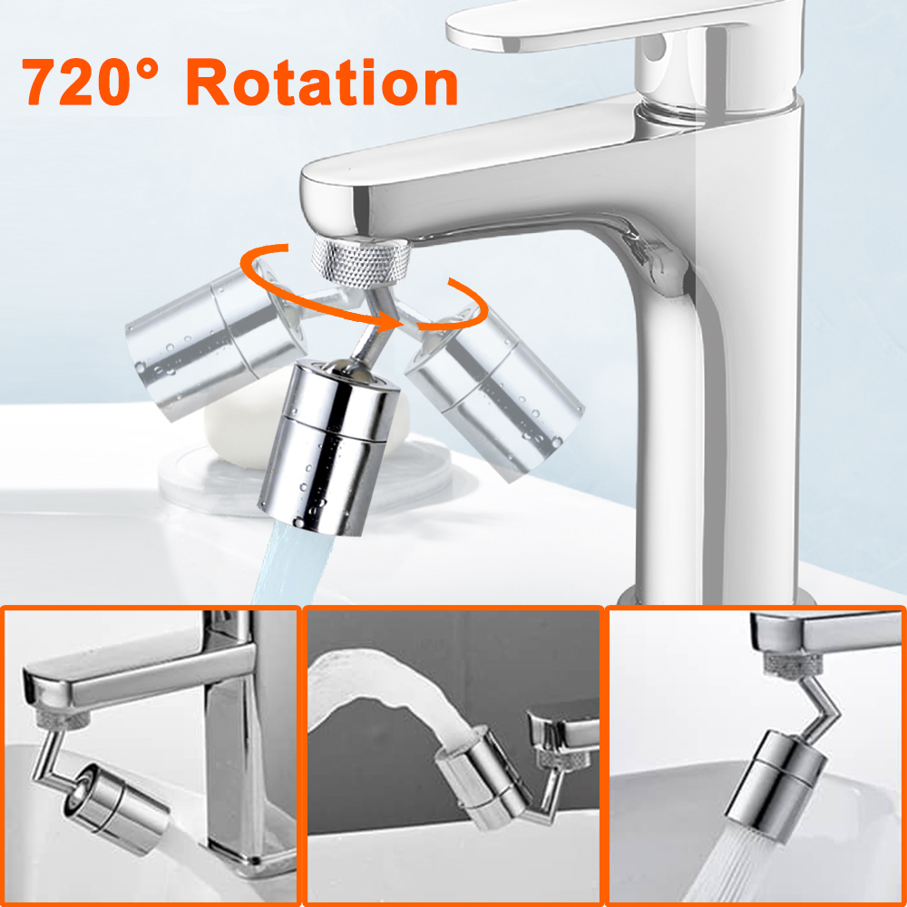 Color : 01 with Adapter JUSTJING Universal Splash Faucet Spray Head 720 Degree Rotating Tap Filter Water Bubbler Faucet Aerator Kitchen Bathroom Faucet Nozzle