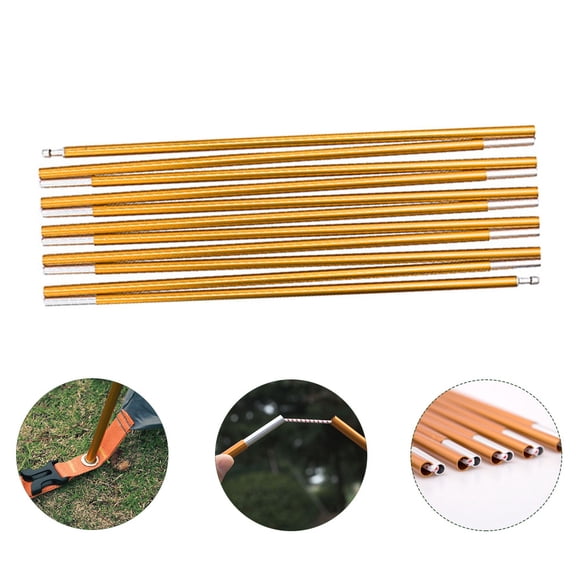 KONTONTY 2-Pack Adjustable Lightweight Golden Telescoping Tent Poles for Camping Outdoor Tent Support and Hiking Gear