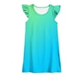 thumbnail image 2 of gljltg Toddler Girls Solid Dress with Smocking Girls Casual Round Neck Sleeveless Dress, 2 of 4