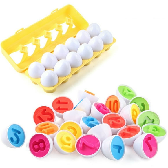 12 Sets Kid Matching Egg Number Design Educational Egg Toy Teaching Toy with Box