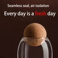 thumbnail image 3 of Clear Glass Bottles, Glass Food Storage Containers with Airtight Round Cork, for Candy, Nut, Spice, Coffee Bean,9 X 10cm, 3 of 7