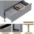 thumbnail image 4 of EastVita Fluted 5 Drawer Storage Dresser - Tall Modern Chest with Ample Deep Drawers and Wide Top - Wooden Organizer for Living Room/Hallway/Kids Room - Gray, 4 of 7