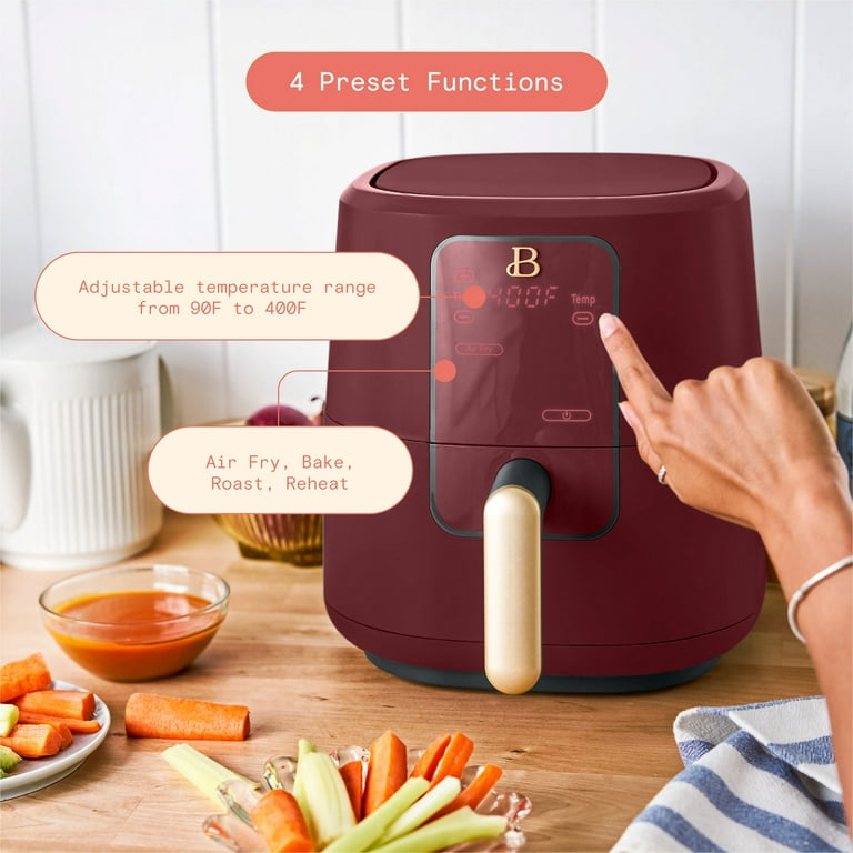 Beautiful 3 Qt Air Fryer with TurboCrisp Technology, Limited Edition Merlot  by Drew Barrymore 