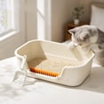 thumbnail image 5 of Semi Enclosed Cat Litter Box with High Sides, Low Entry Large Capacity Ventilate Odor Box for Indoor Cats, Senior Cats & Kittens, Easy Clean & Anti-Splashing Pet Potty 16.54''LX11.02''WX4.72''H, 5 of 7