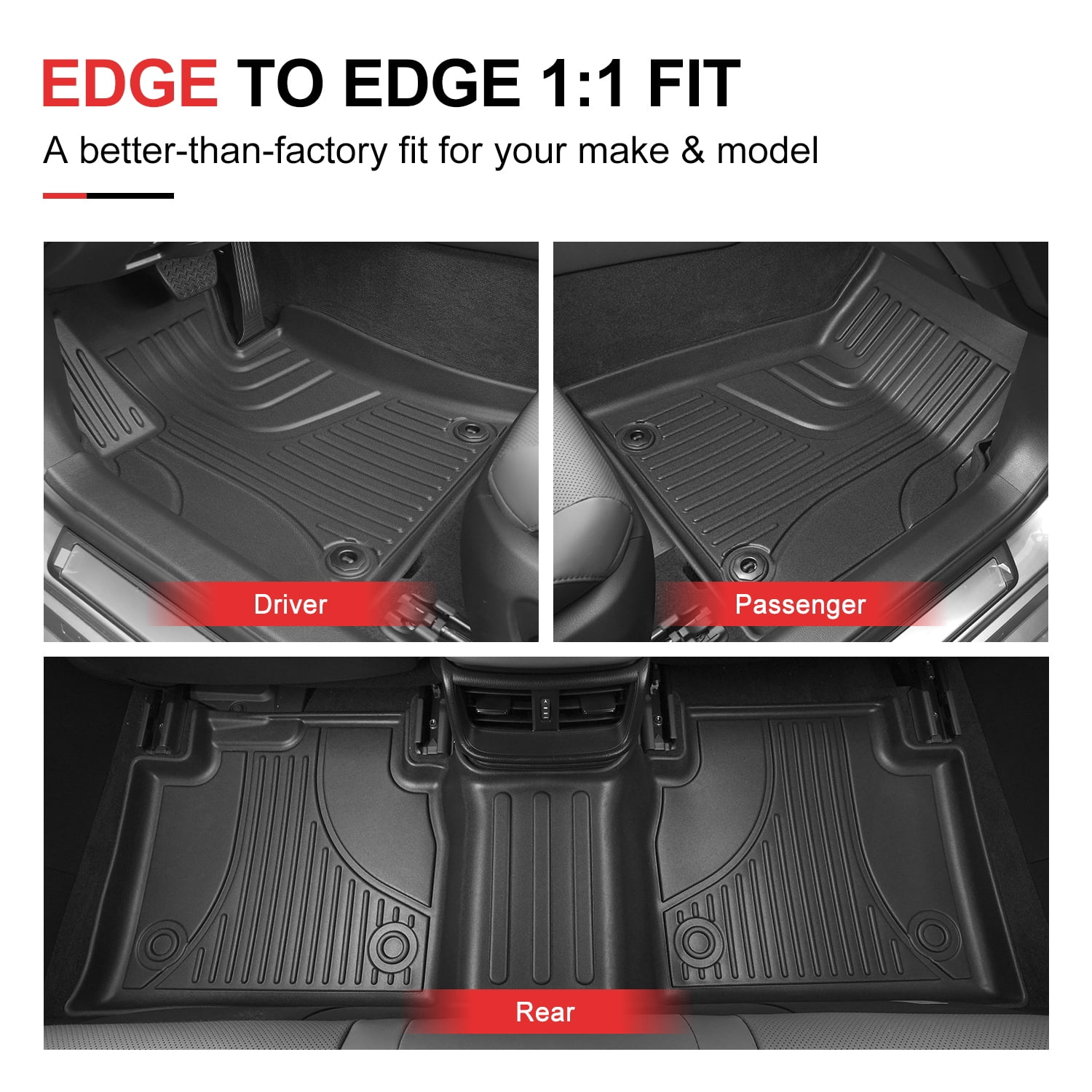Fit for Honda CRV 2023-2026 All Models (Include Hybrid) All Weather TPE Floor Liners & Cargo Liner with Backrest Mats (Fit Upper Deck)