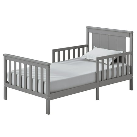 UPC: 0082056280681 | Oxford Baby Lazio Wood Frame Toddler Bed with Guardrails and Straight-Line Headboard Dove Gray
