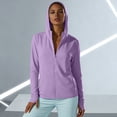 thumbnail image 7 of Hurxie Women's UPF 50+ Sun Protection Hoodie Jacket Lightweight Full Zip Athletic Jacket Long Sleeve Shirt with Pockets Purple,XL, 7 of 7
