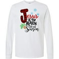 thumbnail image 3 of Inktastic Jesus is the Reason for the Season Pinecone and Snowflakes Long Sleeve T-Shirt, 3 of 5
