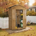 thumbnail image 2 of MCombo Outdoor Storage Cabinet, Waterproof Outside Storage Shed with 6 Shelves, Wooden Tool Shed with Lockable Door with Floor for Garden, Backyard, Patio, Lawn 1743, 2 of 8