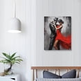 thumbnail image 3 of Nawypu  Black and White Wall Art Tango Dancer in Red Black Dancing Suits Painting Prints on Canvas with Frame for Bedroom Decor, 3 of 4