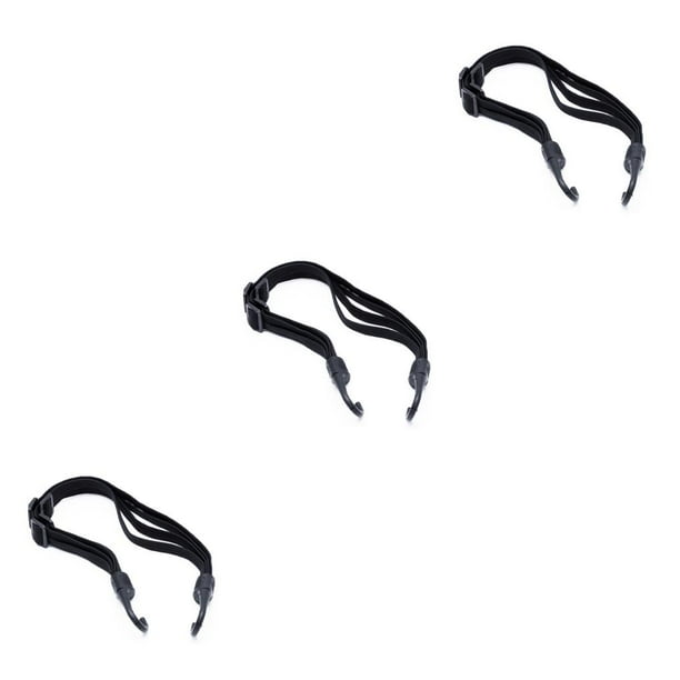 Eigraketly cuerda de casco retráctil ajustable cuerda elástica universal correa fija casco cordón de equipaje con ganchos para bicicleta negro Type1 NO1