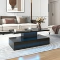thumbnail image 3 of Modern high-gloss black coffee table – simple and versatile, with a hidden drawer, 3 of 65