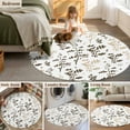 thumbnail image 5 of Round Rug 7Ft Washable Non-Slip, Brown Beige Botanical Circle Area Rugs for Living Room Bedroom, Watercolor Spring Floral Summer Leaf Indoor Floor Mats Carpet Runner for Home Decor Aesthetic, 5 of 8