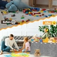 thumbnail image 4 of Extra Large Toy Box, Toy Chest for Toddlers with Lids, Collapsible Toy Storage Organizer, Kids Bin Boxes Storage Basket for Boys, Girls, Nursery, Living Room, Playroom, 40"x14"x16", Gray, 4 of 7
