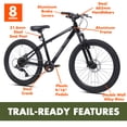 thumbnail image 6 of 24" Ozark Trail Timber Mountain Bicycle, 8 Speed, Black, Fits Riders 4'6" - 5'6", Teen, 6 of 16
